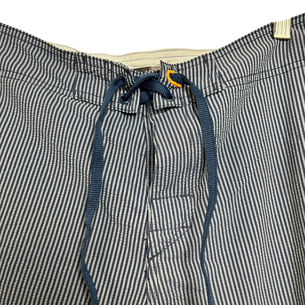 Quiksilver Mens Striped Board Shorts Size 34 Drawstring‎ Cargo Pocket Swim